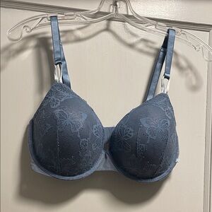Victoria's Secret Dusty Blue Lace Butterfly Demi Bra
